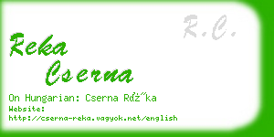 reka cserna business card